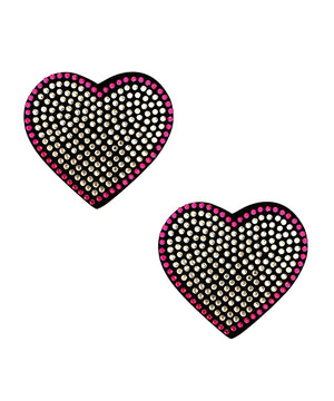Neva Nude Burlesque Heart N' Soul Crystal Heart Pasties