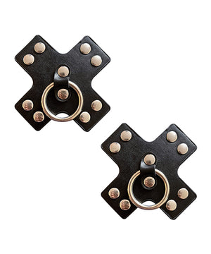 Neva Nude Burlesque Pierced N' Punked Leather Metal X Silicone Reusable Pasties