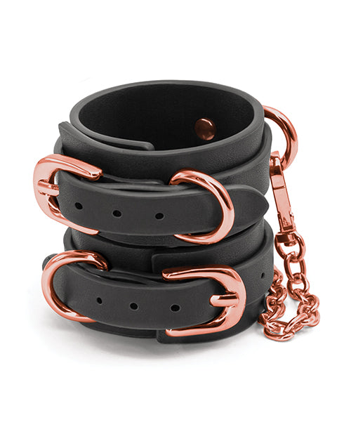 Black Bondage Couture Wrist Cuffs for Sex Play