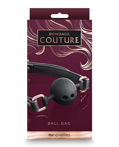 Black Synthetic Bondage Couture Ball Gag