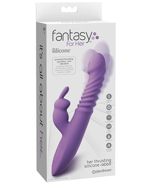 Purple Silicone Fantasy Thrusting Rabbit Adult Vibrator