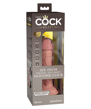 King Cock Elite 6" Dual Density Vibrating Silicone Cock