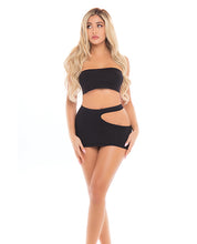 Pink Lipstick Femme Seamless Bandeau & Skirt Black One Size