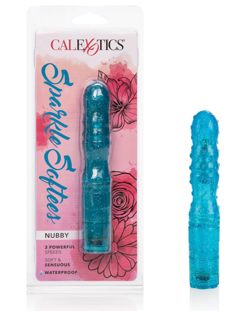 Blue Sparkle Softees Nubbie Jelly Adult Vibrator