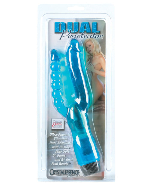 Blue Crystalessence 5 inch Dual Penetrator Adult Vibrator