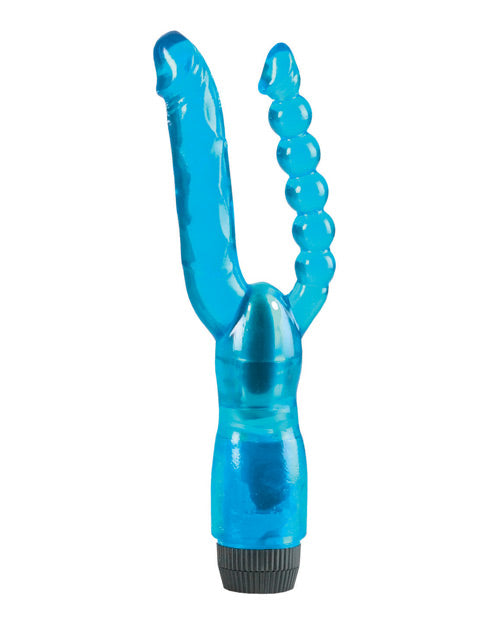 Blue Crystalessence 5 inch Dual Penetrator Adult Vibrator