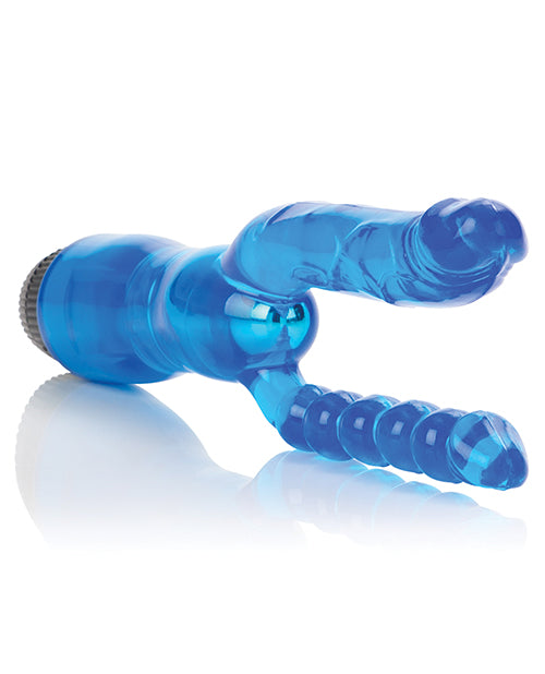 Blue Crystalessence 5 inch Dual Penetrator Adult Vibrator