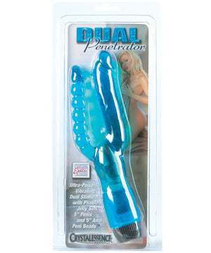Blue Crystalessence 5 inch Dual Penetrator Adult Vibrator