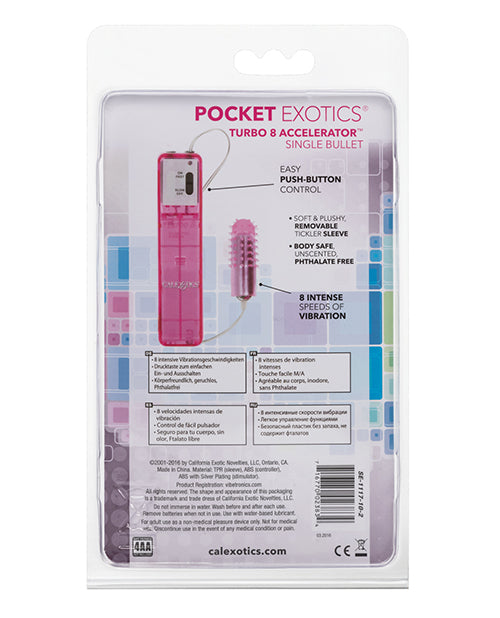 Pink Pocket Exotics Turbo 8 Accelerator Single Bullet Stimulator