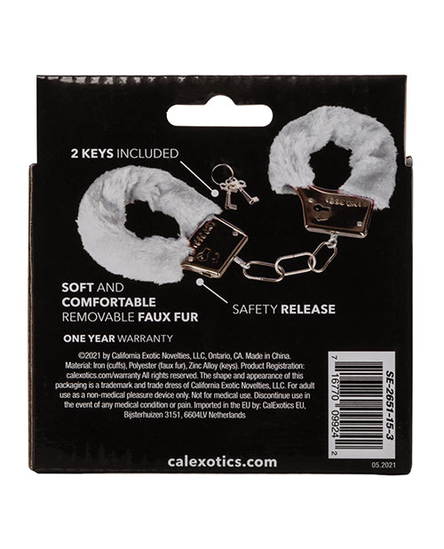 White Playful Furry Cuffs for Sex Play