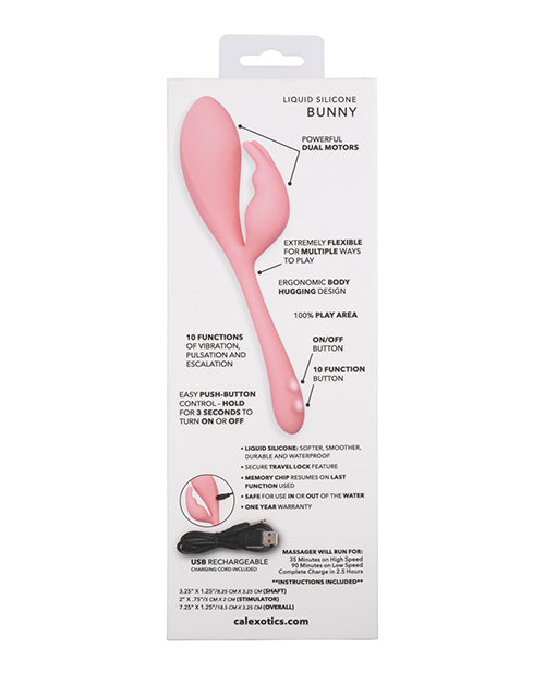 Pink Elle Liquid Silicone Bunny Adult Vibrator