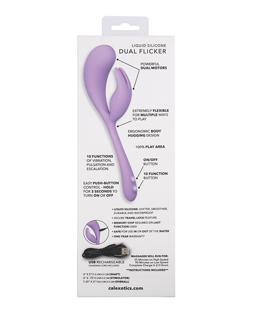Purple Elle Liquid Silicone Dual Flicker Orgasm Massager