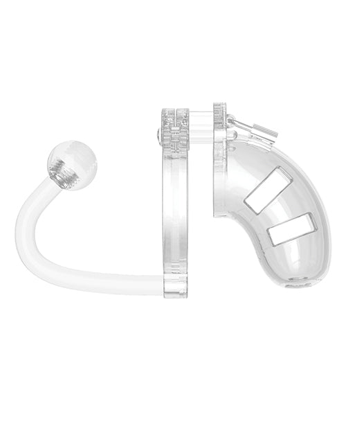 Shots Man Cage Chastity 3.5" Cock Cage W-plug Model 10