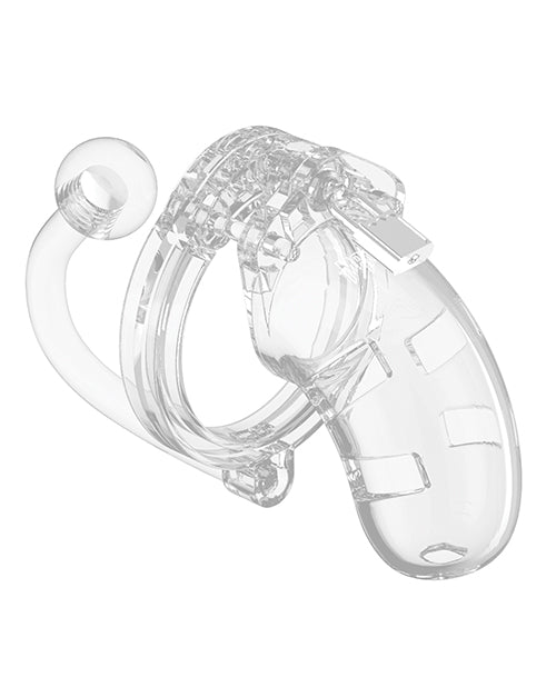 Shots Man Cage Chastity 3.5" Cock Cage W-plug Model 10