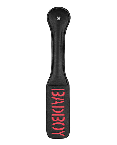 Black Faux Leather Shots Ouch Bad Boy Paddle
