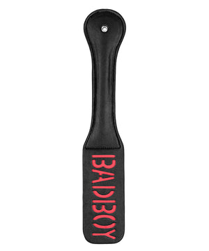 Black Faux Leather Shots Ouch Bad Boy Paddle