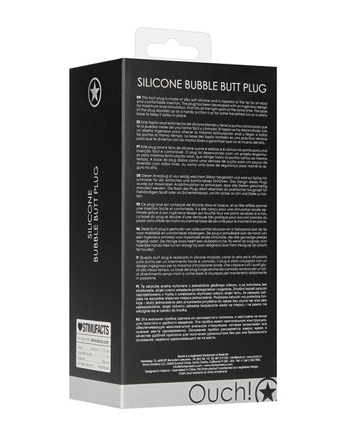 Black Silicone Shots Ouch Bubble Butt Plug