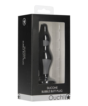 Black Silicone Shots Ouch Bubble Butt Plug