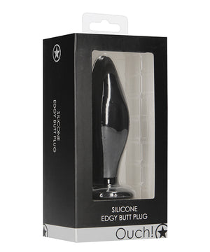 Black Silicone Shots Ouch Edgy Butt Plug