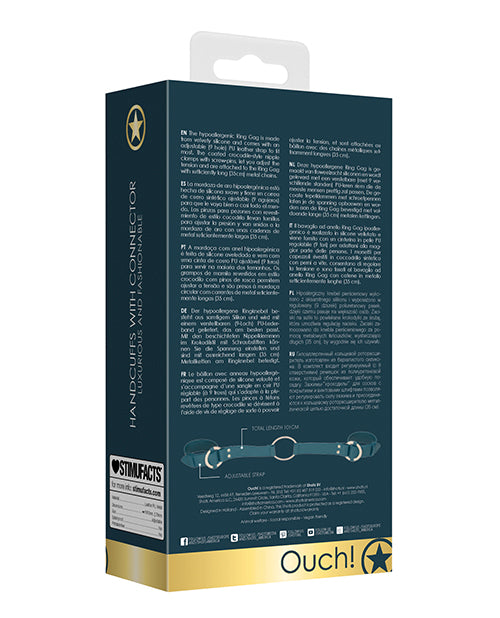 Shots Ouch Halo Authentic Leather Handcuff W-connector