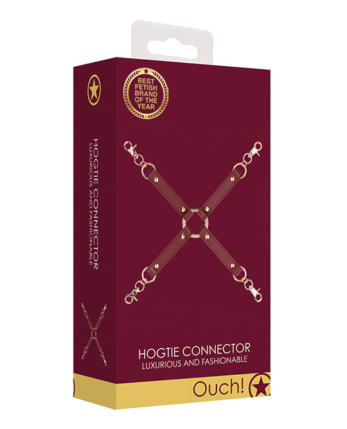 Shots Ouch Halo Hogtie Leather Connector for Erotic Pleasure