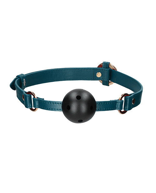 Green Leather Shots Ouch Halo Breathable Ball Gag