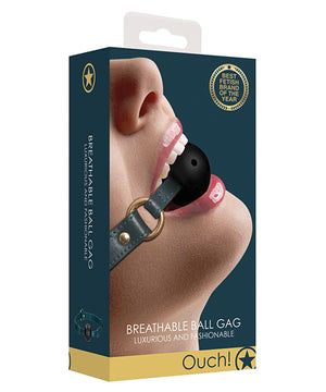 Green Leather Shots Ouch Halo Breathable Ball Gag