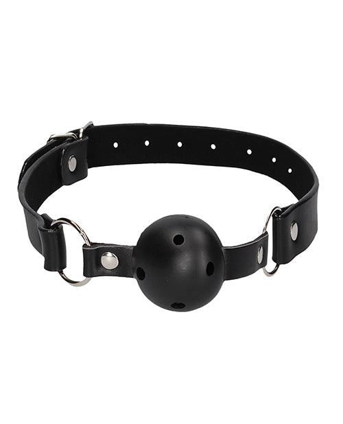 Shots Ouch Black & White Breathable Ball Gag W-nipple Clamps