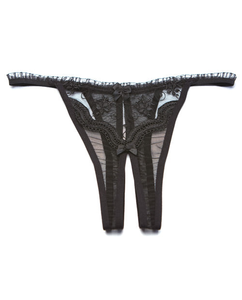 Scalloped Embroidery Crotchless Panty