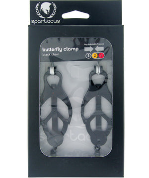 Spartacus Black Butterfly Style Nipple Clamps W-chain