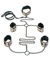 Gold Spartacus Collar To Wrist & Ankle Restraints Bondage Kit