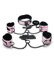 Gold Spartacus Collar To Wrist & Ankle Restraints Bondage Kit