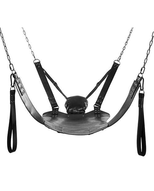 Black Leather Strict Extreme Sling for Sex Play