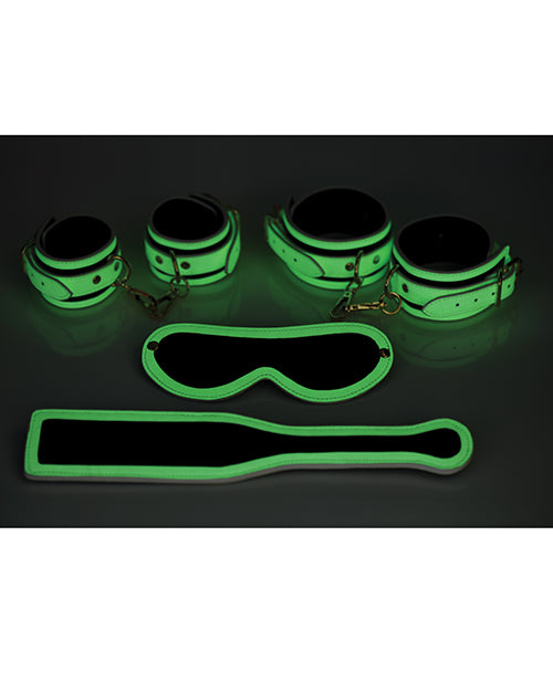 Master Series Kink In The Dark Glowing Cuffs & Blindfold Set